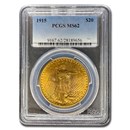1915 $20 St Gaudens Gold Double Eagle MS-62 PCGS