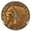 1915 $5 Indian Gold Half Eagle MS-62 NGC