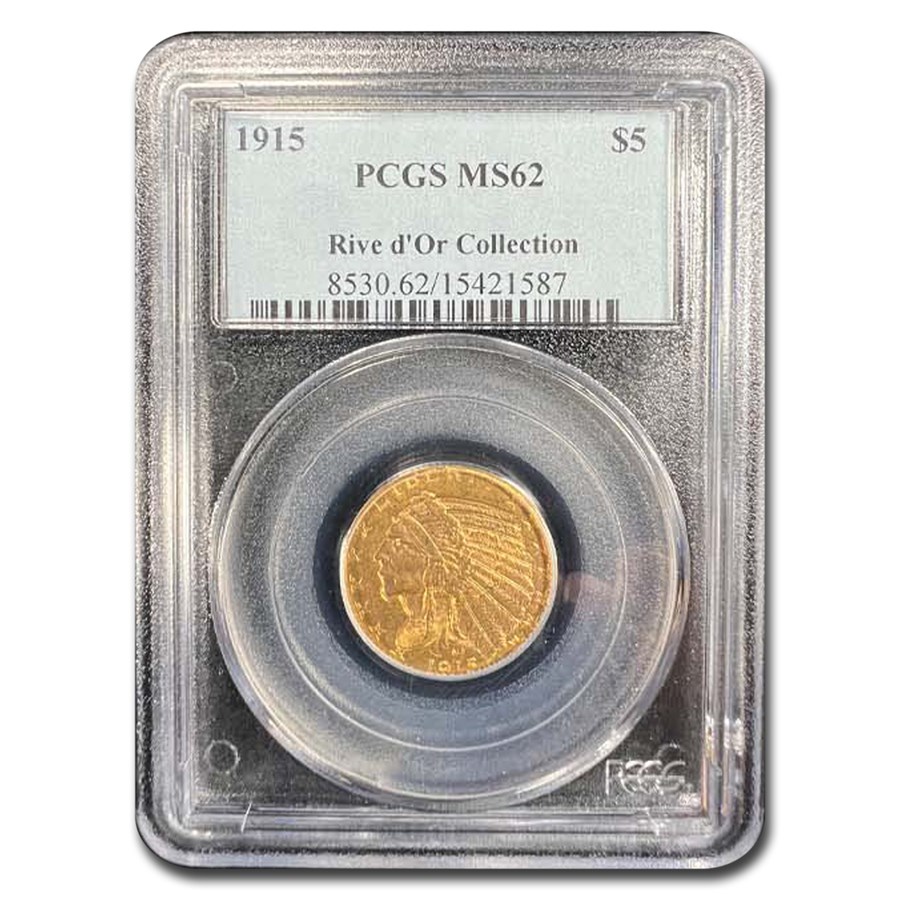 1915 $5 Indian Gold Half Eagle MS-62 PCGS