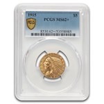 1915 $5 Indian Gold Half Eagle MS-62+ PCGS