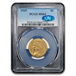 1915 $5 Indian Gold Half Eagle MS-63 PCGS CAC