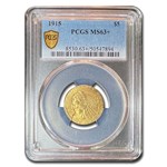 1915 $5 Indian Gold Half Eagle MS-63+ PCGS
