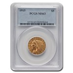 1915 $5 Indian Gold Half Eagle MS-63 PCGS