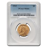 1915 $5 Indian Gold Half Eagle MS-64 PCGS