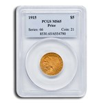 1915 $5 Indian Gold Half Eagle MS-65 PCGS
