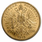 1915 Austria Gold 100 Corona Proof (Restrike)