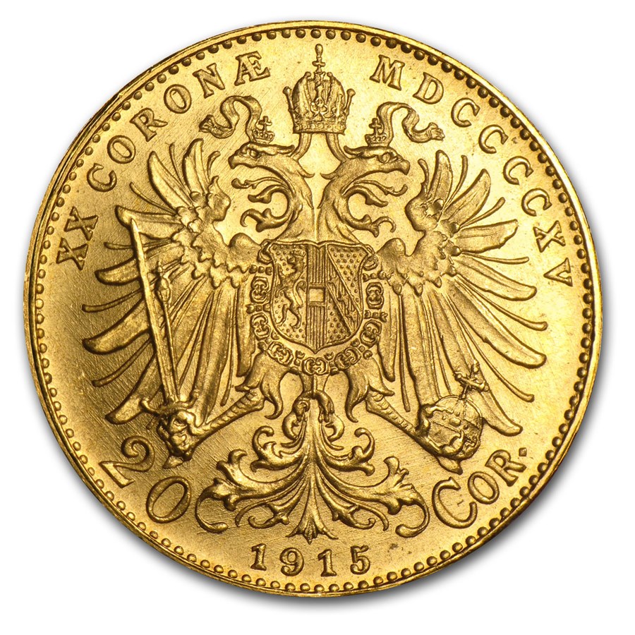 1915 Austria Gold 20 Coronas AU (Restrikes)