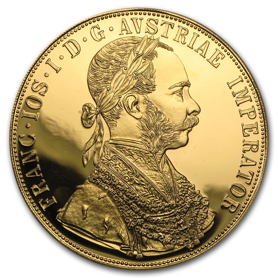 1915 Austria Gold Modern Restrike 4 Ducat BU (Coin Only)