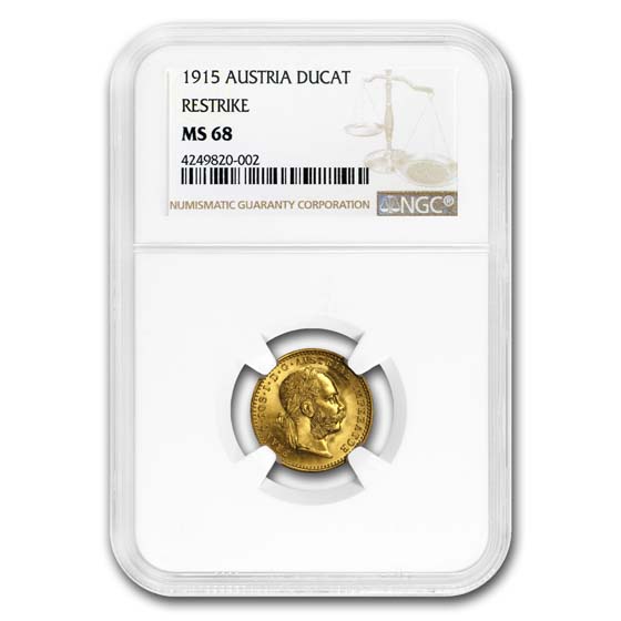 Buy 1915 Austria Gold Restrike 1 Ducat MS-68 NGC | APMEX