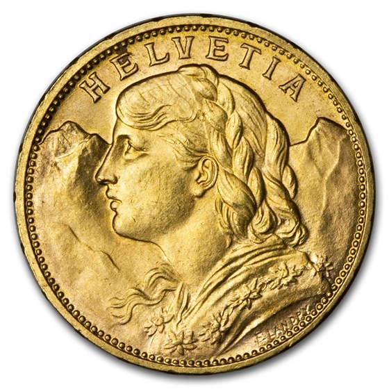 1915-B Swiss Gold 20 Francs Helvetia BU 1915-B Swiss Gold 20 Francs Helvetia BU