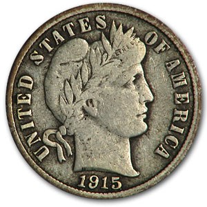 1915 Barber Dime Fine 1915 Barber Dime Fine