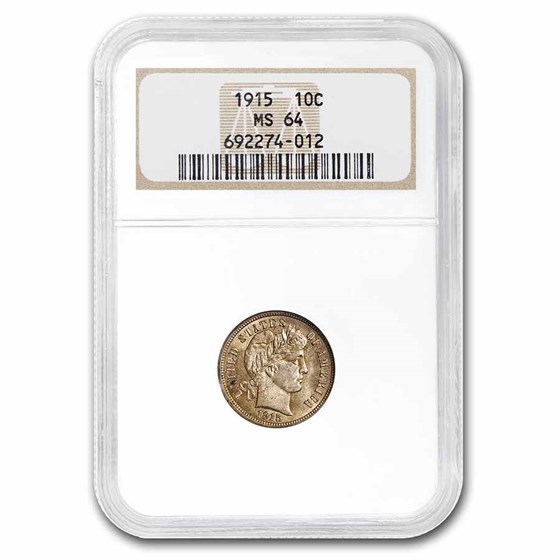 1915 Barber Dime MS-64 NGC 1915 Barber Dime MS-64 NGC