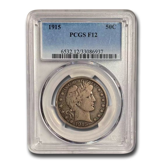 1915 Barber Half Dollar Fine-12 PCGS 1915 Barber Half Dollar Fine-12 PCGS