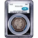 1915 Barber Half Dollar Fine-15 PCGS CAC