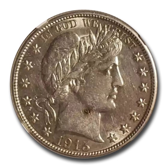 1915-D Barber Half Dollar AU-50 NGC 1915-D Barber Half Dollar AU-50 NGC