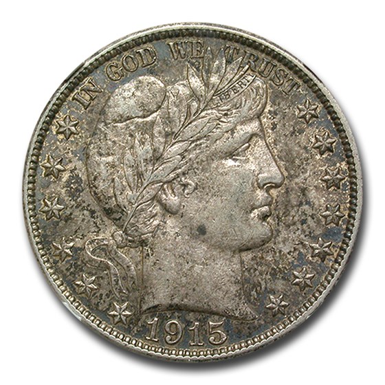 1915-D Barber Half Dollar AU-53 NGC 1915-D Barber Half Dollar AU-53 NGC