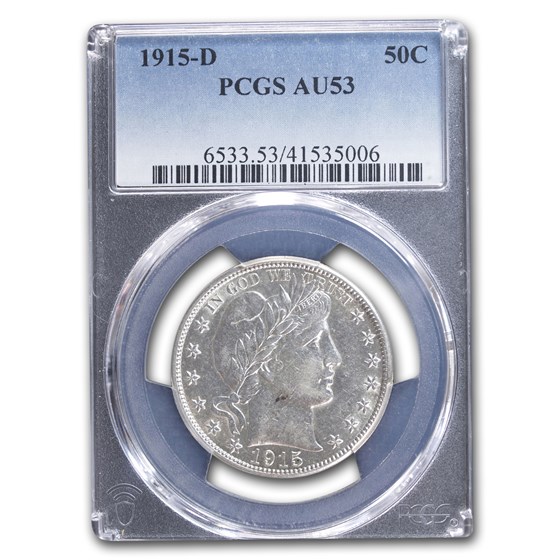 1915-D Barber Half Dollar AU-53 PCGS 1915-D Barber Half Dollar AU-53 PCGS