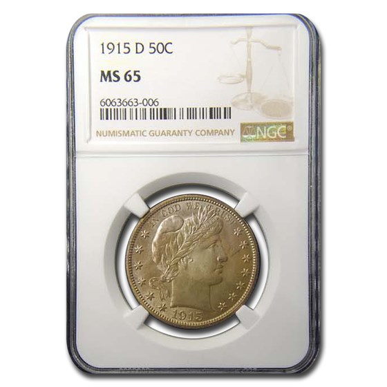1915-D Barber Half Dollar MS-65 NGC 1915-D Barber Half Dollar MS-65 NGC