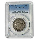 1915-D Barber Half Dollar VF-25 PCGS