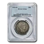1915-D Barber Half Dollar VF-30 PCGS