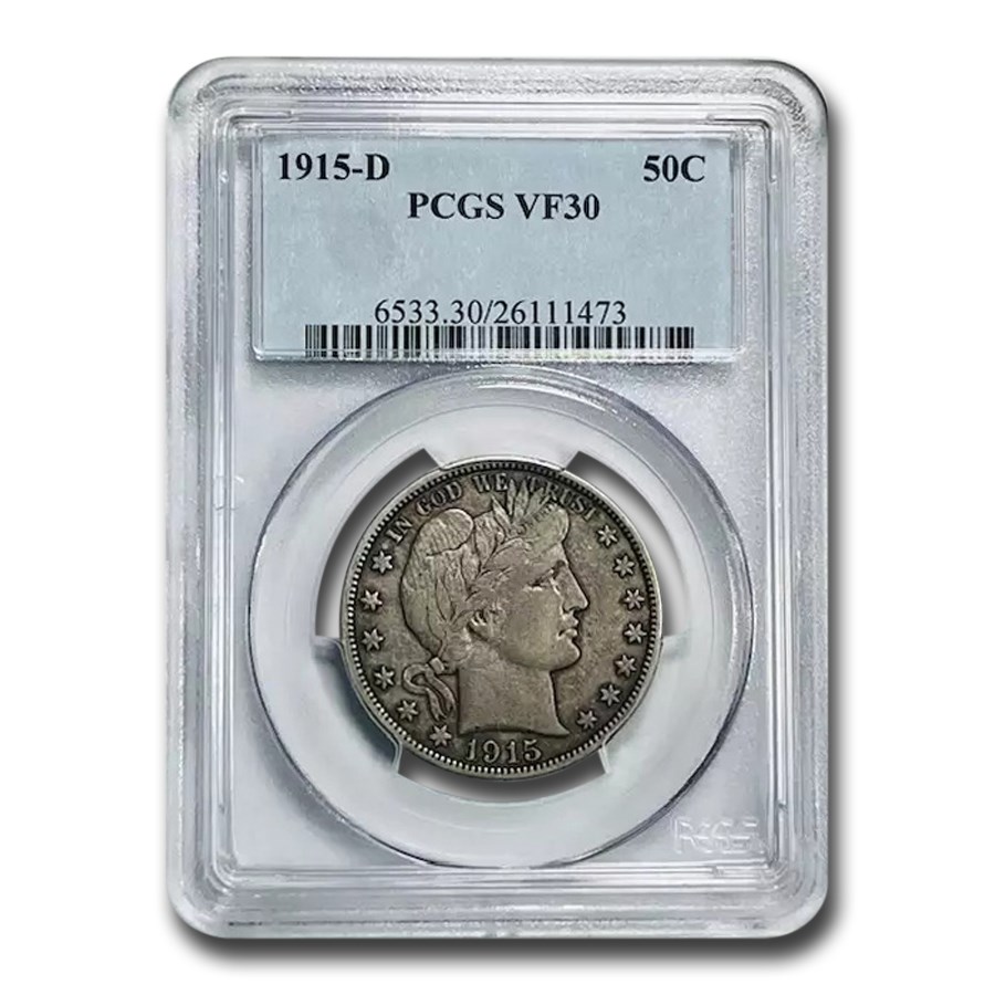 1915-D Barber Half Dollar VF-30 PCGS