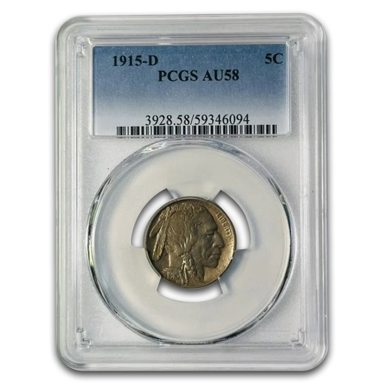 1915-D Buffalo Nickel AU-58 PCGS