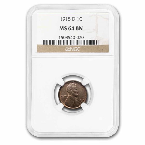 1915-D Lincoln Cent MS-64 NGC (Brown)