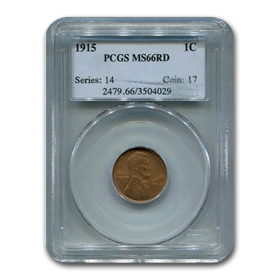 1915 Lincoln Cent MS-66 PCGS (Red) 1915 Lincoln Cent MS-66 PCGS (Red)