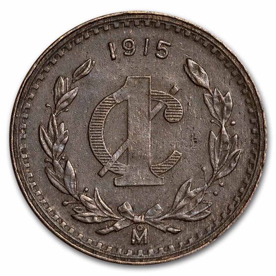 1915 Mexico Bronze "Zapata Issue" 1 Centavo XF 1915 Mexico Bronze "Zapata Issue" 1 Centavo XF