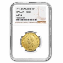 Buy 1915 Mexican Oaxaca Gold 10 Peso AU-55 | APMEX