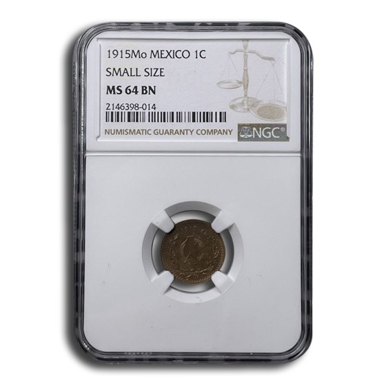 1915-Mo Mexico Centavo MS-64 NGC (Small Size) 1915-Mo Mexico Centavo MS-64 NGC (Small Size)