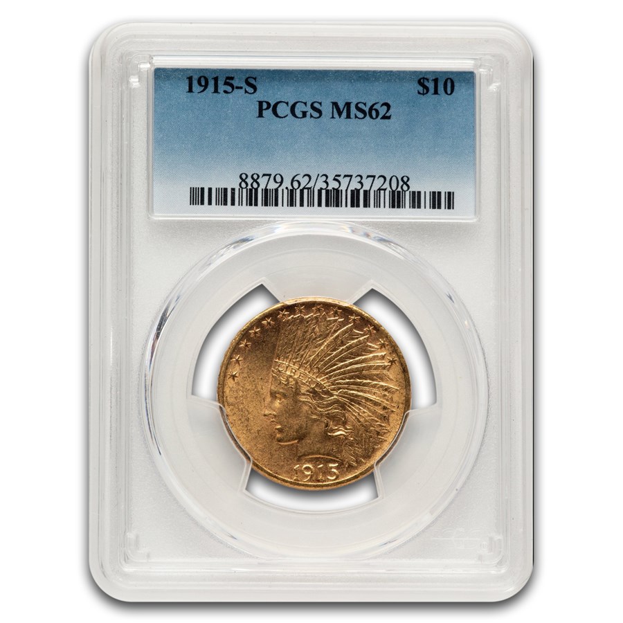 1915-S $10 Indian Gold Eagle MS-62 PCGS