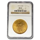 1915-S $20 Saint-Gaudens Gold Double Eagle MS-62 NGC 1915-S $20 Saint-Gaudens Gold Double Eagle MS-62 NGC