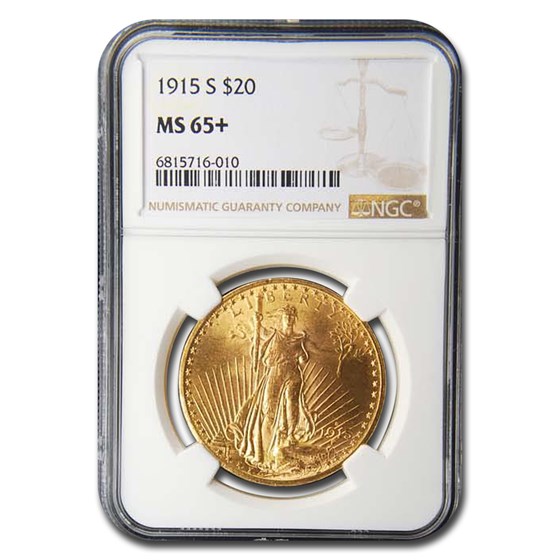 1915-S $20 Saint-Gaudens Gold Double Eagle MS-65+ NGC 1915-S $20 Saint-Gaudens Gold Double Eagle MS-65+ NGC