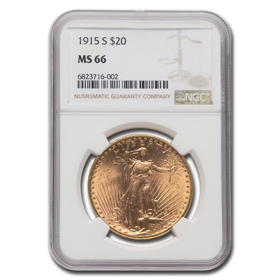 1915-S $20 Saint-Gaudens Gold Double Eagle MS-66 NGC