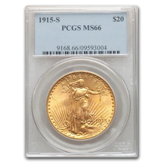 1915-S $20 Saint-Gaudens Gold Double Eagle MS-66 PCGS (San Fran) 1915-S $20 Saint-Gaudens Gold Double Eagle MS-66 PCGS (San Fran)