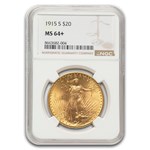 1915-S $20 St Gaudens Gold Double Eagle MS-64+ NGC