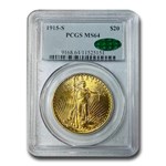 1915-S $20 St Gaudens Gold Double Eagle MS-64 PCGS CAC