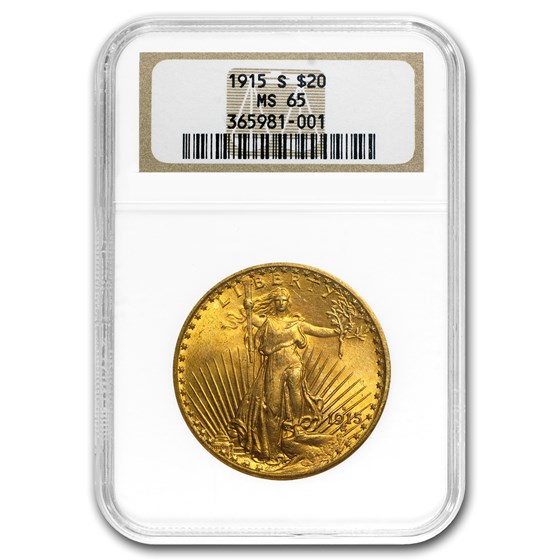 1915-S $20 St Gaudens Gold Double Eagle MS-65 NGC 1915-S $20 St Gaudens Gold Double Eagle MS-65 NGC