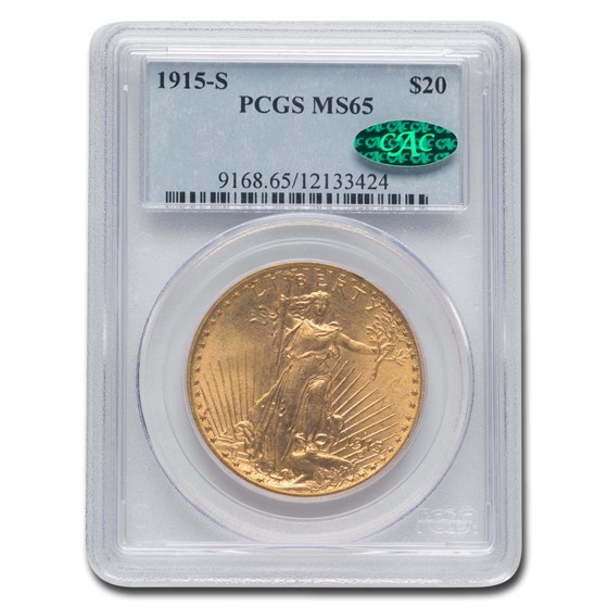 1915-S $20 St Gaudens Gold Double Eagle MS-65 PCGS CAC 1915-S $20 St Gaudens Gold Double Eagle MS-65 PCGS CAC
