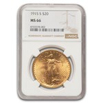 1915-S $20 St Gaudens Gold Double Eagle MS-66 NGC