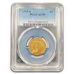 1915-S $5 Indian Gold Half Eagle AU-55 PCGS