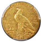 1915-S $5 Indian Gold Half Eagle AU-58 PCGS CAC
