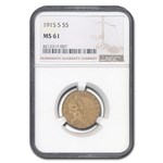 1915-S $5 Indian Gold Half Eagle MS-61 NGC