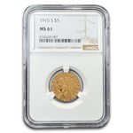 1915-S $5 Indian Gold Half Eagle MS-61 NGC