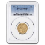 1915-S $5 Indian Gold Half Eagle MS-62+ PCGS