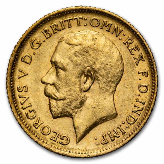 1915-S Australia Gold 1/2 Sovereign AU