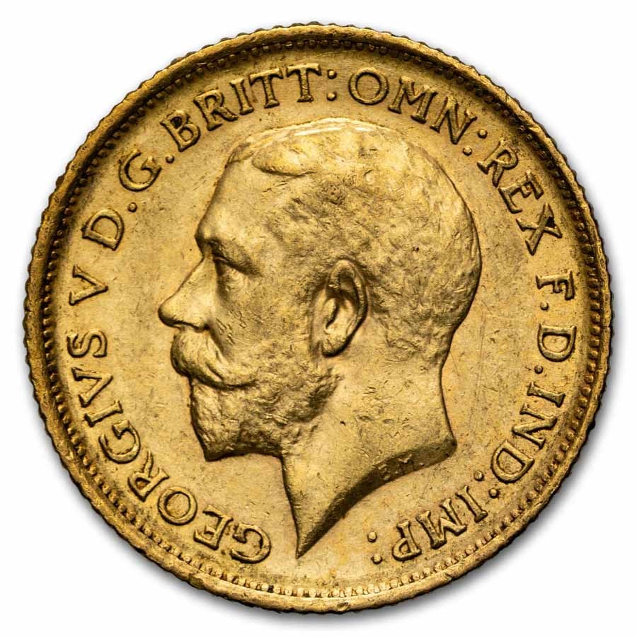 1915-S Australia Gold 1/2 Sovereign AU