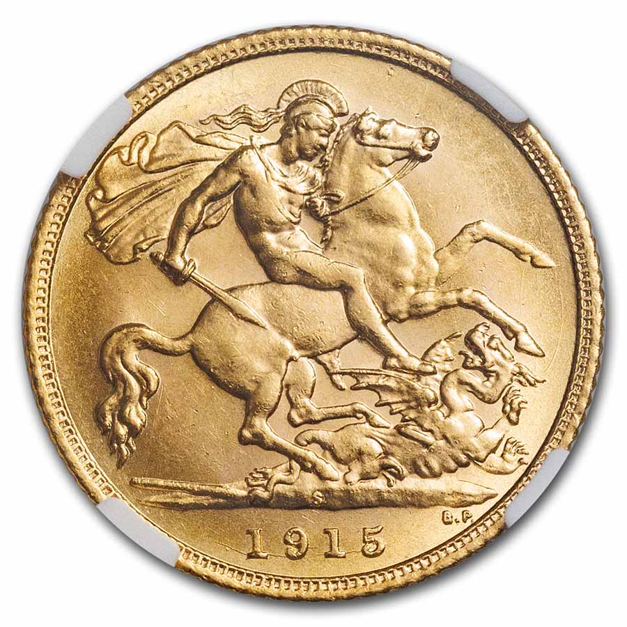 Buy 1915-S Australia Gold 1/2 Sovereign George V MS-64 NGC | APMEX