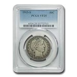 1915-S Barber Half Dollar VF-25 PCGS